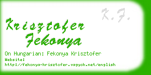 krisztofer fekonya business card